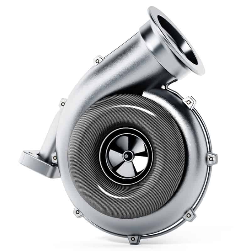 A common turbo charger on a white background