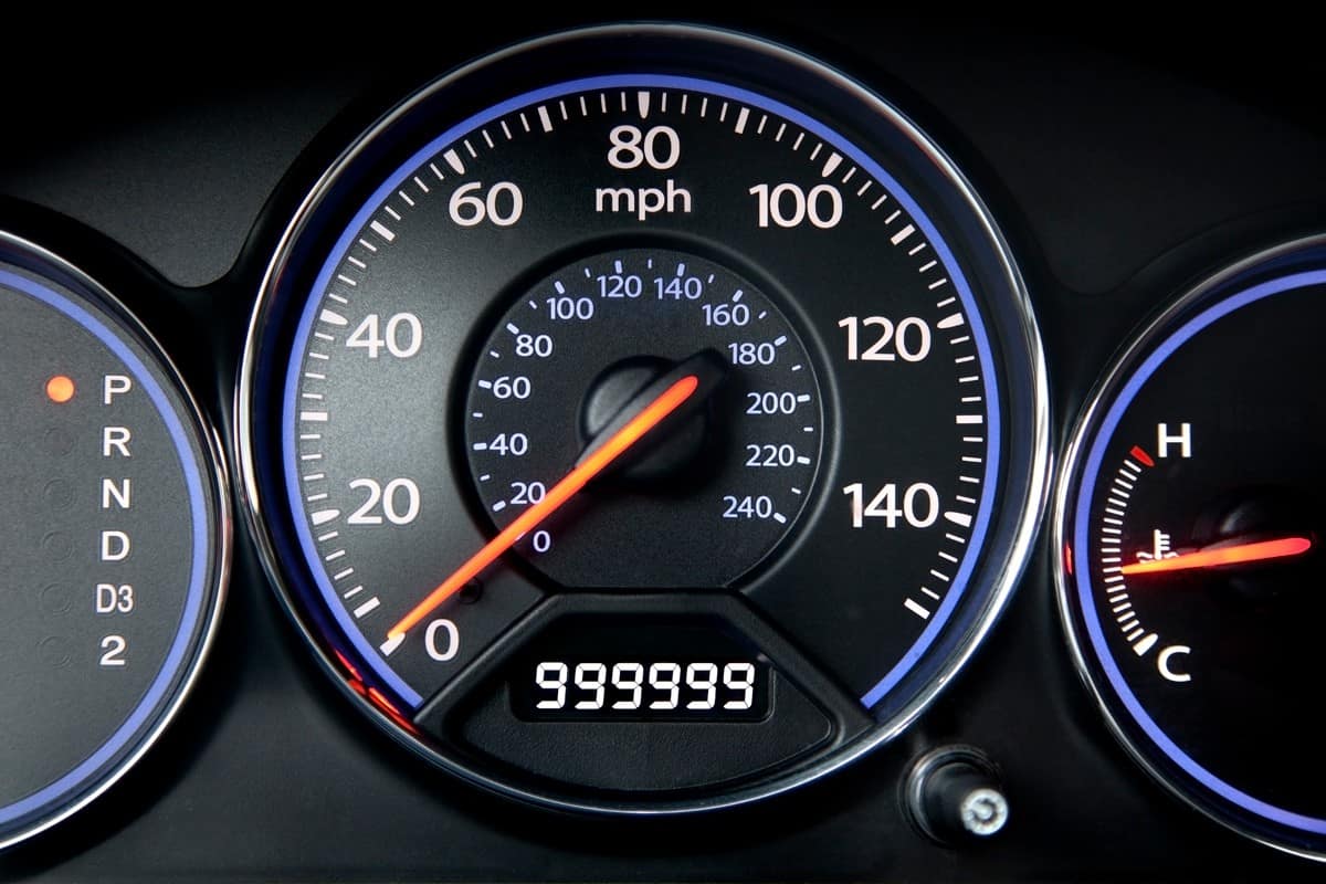 A modern cars speedometer