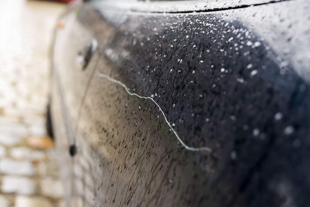 Acid rain water on the car doors