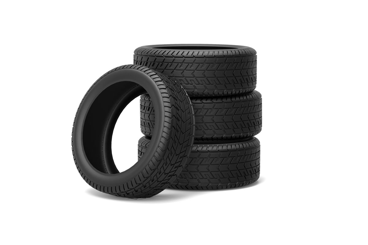 Brandnew stock a 4 tire in a white isolated background
