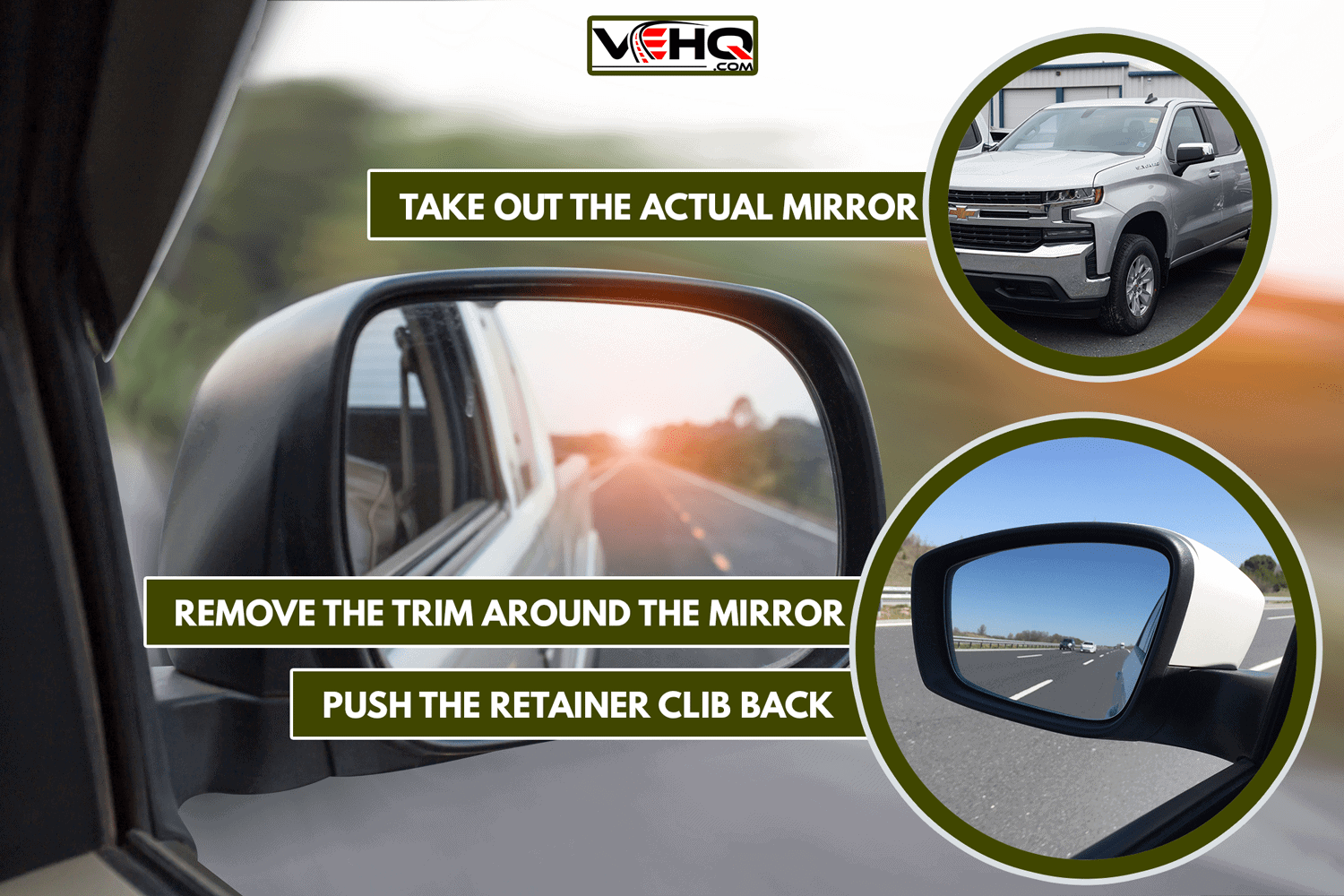 Cars run through the street from the Gray car's side view mirror. Road Car Rear View Mirror Motion Blur Background (Vintage Style) - Loose Side Mirror On A Chevy Silverado - How To Fix This