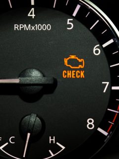 Check engine light illuminated on dashboard, Check Engine Light Comes On And Off While Driving - What Could Be Wrong?