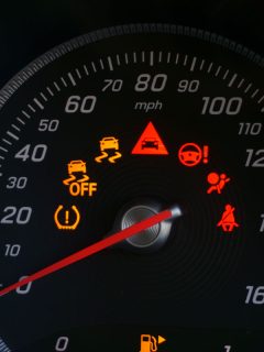 Close up of speedometer dial with warning lights on a car, Gauges Go Crazy When Starting Car (Or Trying To) - What To Do?