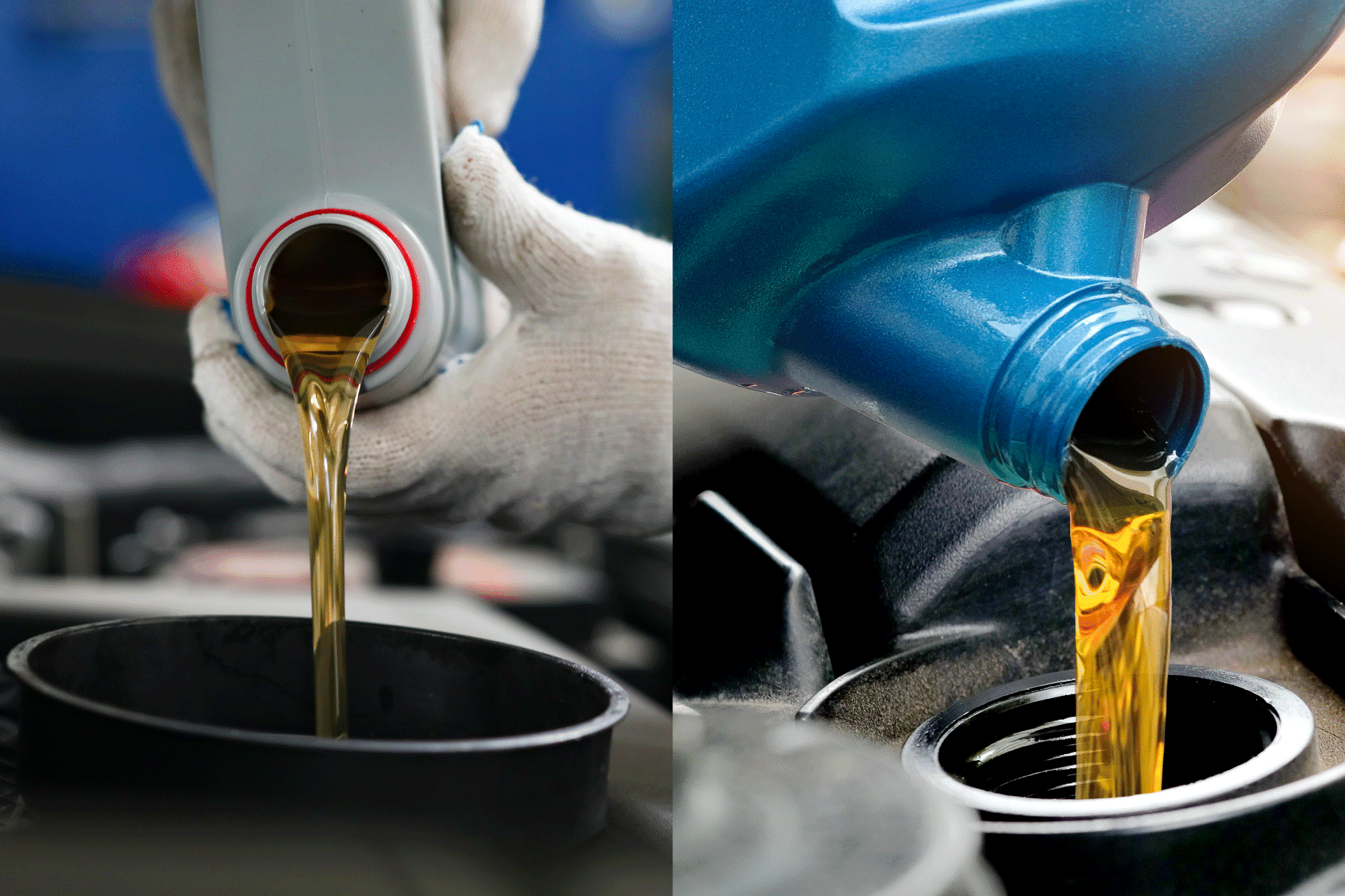Collaged photo of different types of oil specification