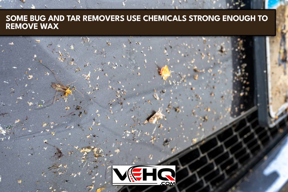 Many dead bugs on the front end of a mini van, Does Bug And Tar Remover Remove Wax?