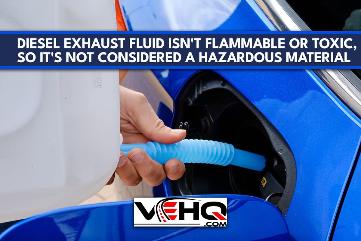  Close-up-filling-of-diesel-exhaust-fluid-from-canister., Is Diesel Exhaust Fluid A Hazardous Material?