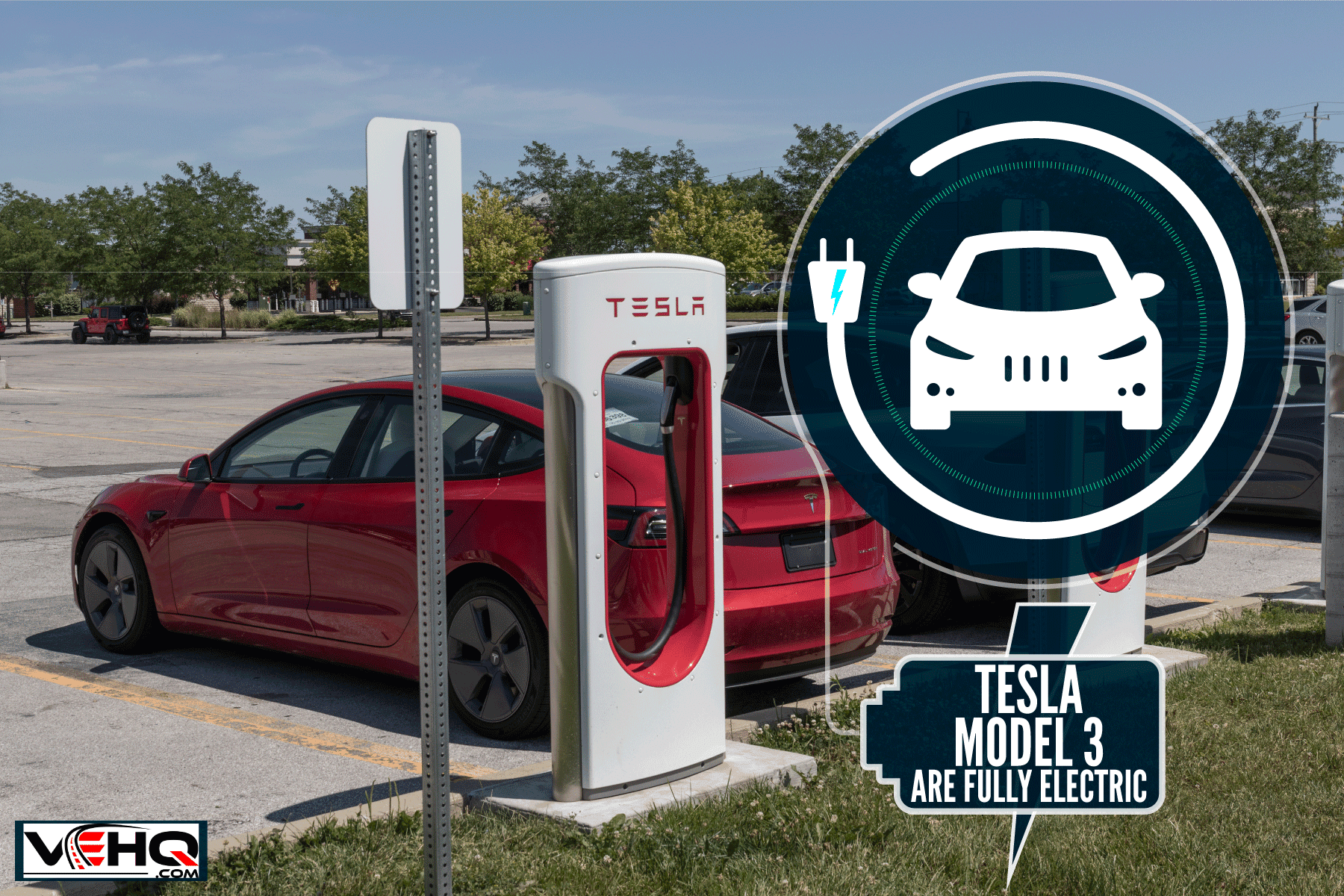A red colored Tesla Model S at a charging station, Is Tesla Model 3 Hybrid?