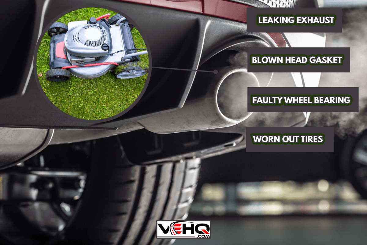 Leaking gases from the exhaust of a petrol or diesel car - Car Sounds Like A Lawn Mower - What Could Be Wrong