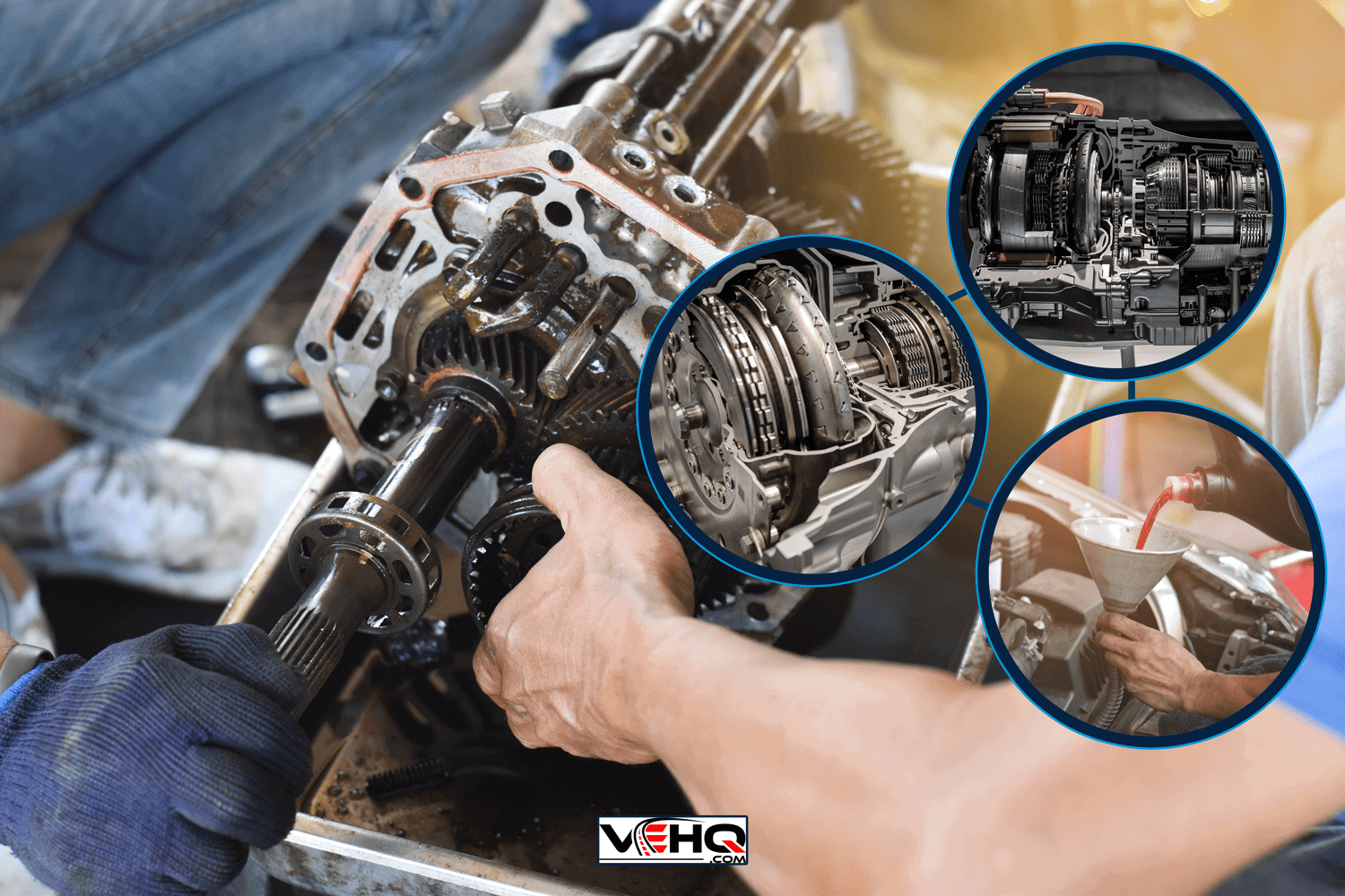 Mechanic checks and repairs the automobile transmission system - Transmission Slips When First Starting [Cold Conditions]