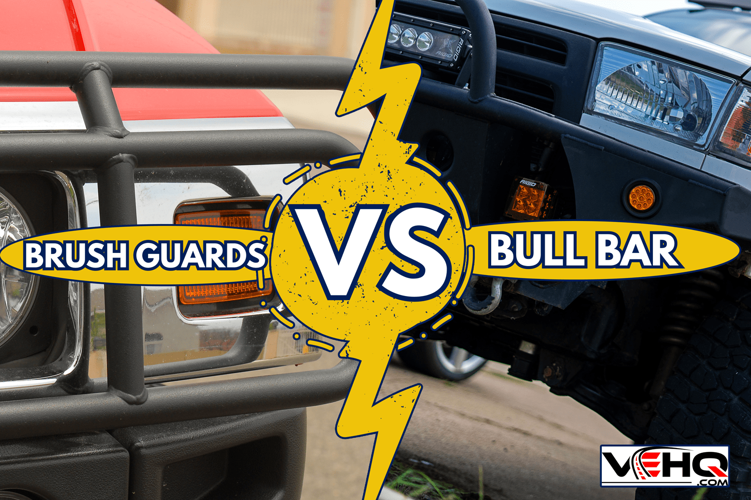 SUV headlight with grill guard - Bull Bar Vs Brush Guard Which To Choose
