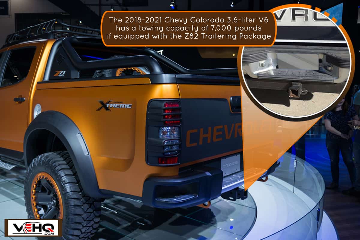 Matte orange Chevrolet Colorado Xtreme displayed on a turntable, Which Chevy Colorado Can Tow 7,000 Pounds?