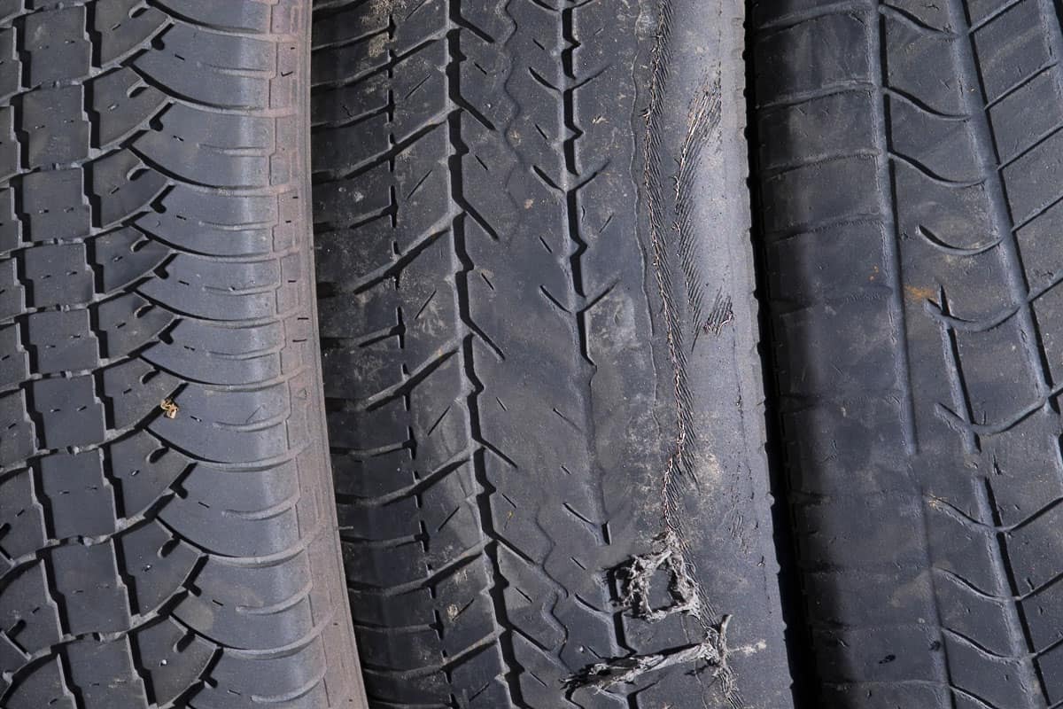 Worn out car tires