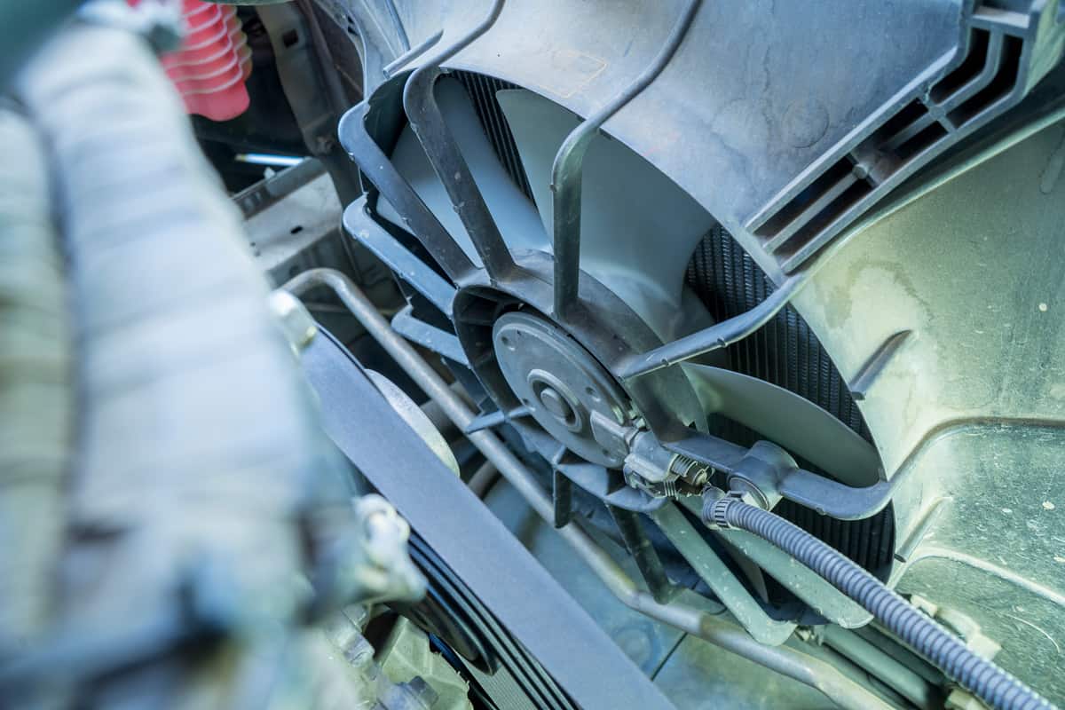 A car alternator in a vehicles engine