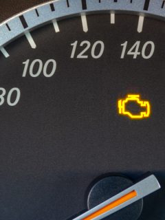 A car speedometer showing the check engine light on, Does Check Engine Light Come On For Air Conditioner?