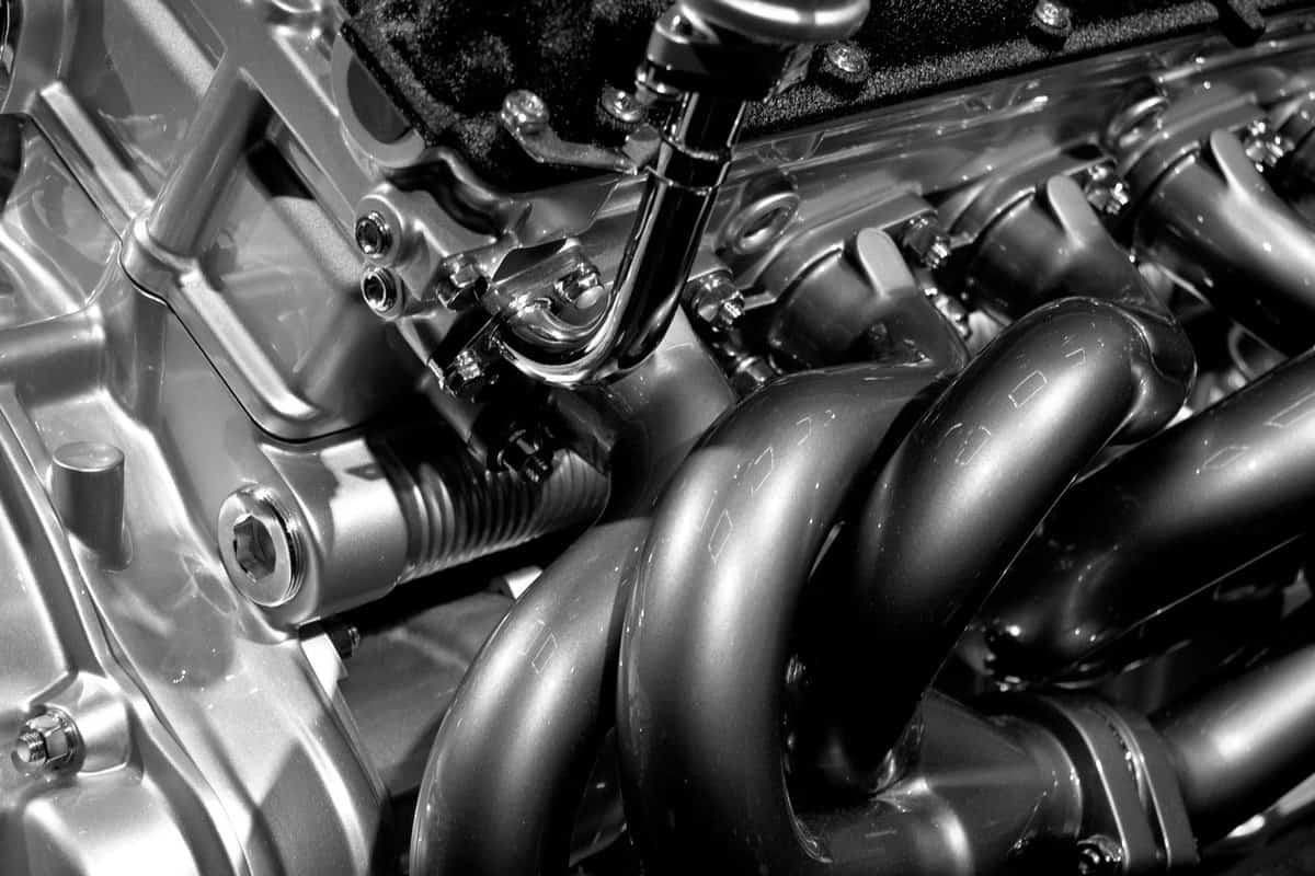 Black and White photo of a High Performance Car Engine
