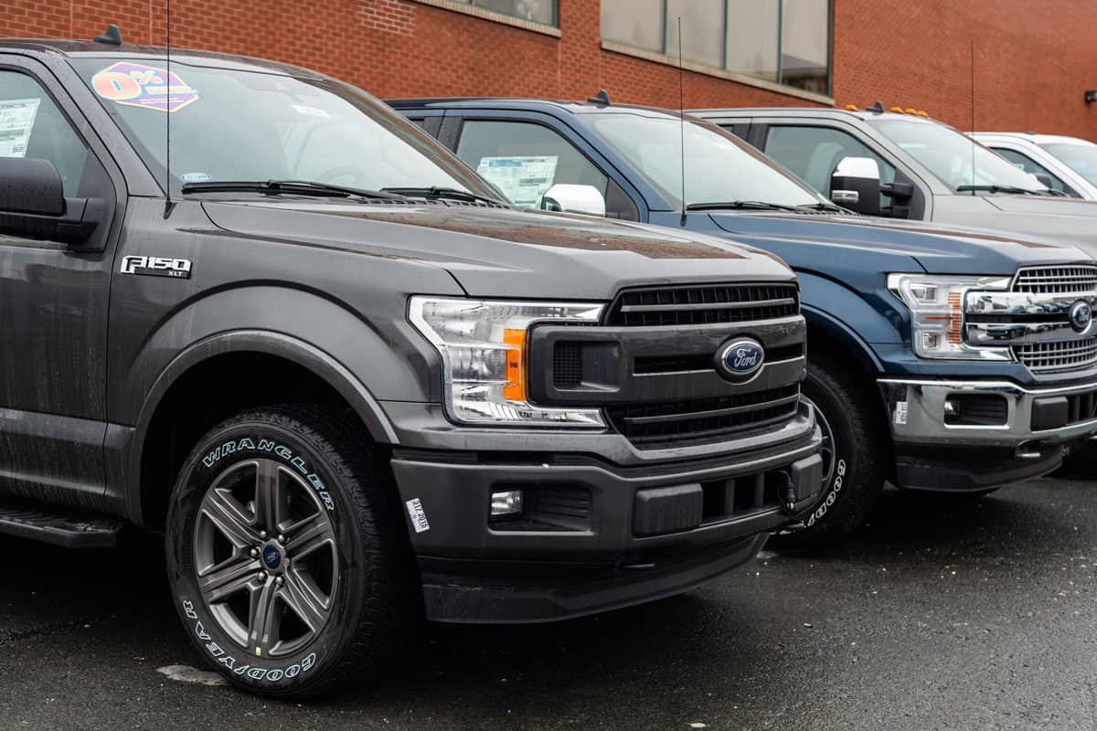 Brand new Ford F150 at a dealership