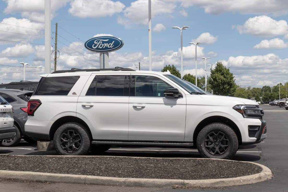 Circa July 2022: Ford Expedition display at a dealership. Ford offers the Expedition in XL, XLT, Limited and Platinum models.