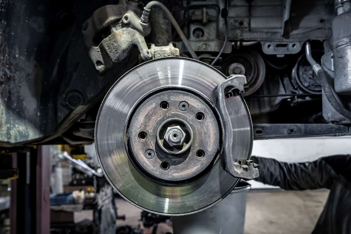 Detailed photo of a car disk brake system