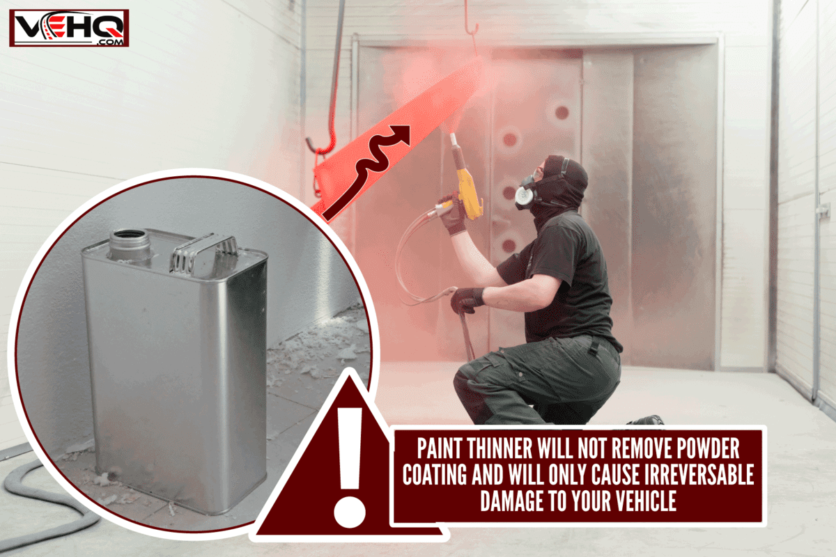 Painter powder coating a piece of metal for a car, Does Paint Thinner Remove Powder Coat?