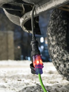 Extension cord plugged into truck in winter, Do All Duramax Have Block Heaters?