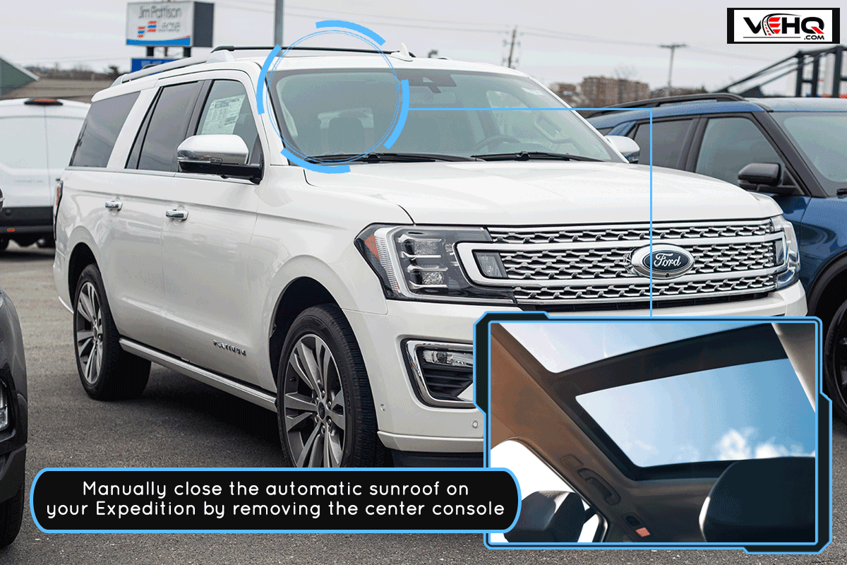 A new model Ford Expedition seven passenger SUV at a dealership, Ford Expedition Sunroof Won’t Close - What To Do When It’s Stuck Open?