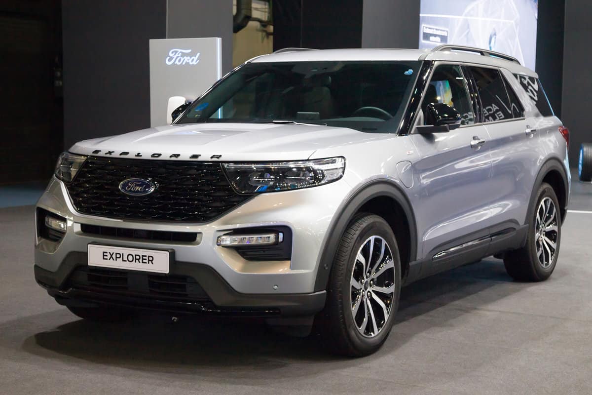  Ford Explorer PHEV AWD ST-Line showcased at Automobile Barcelona 2021 in Barcelona, Spain. 