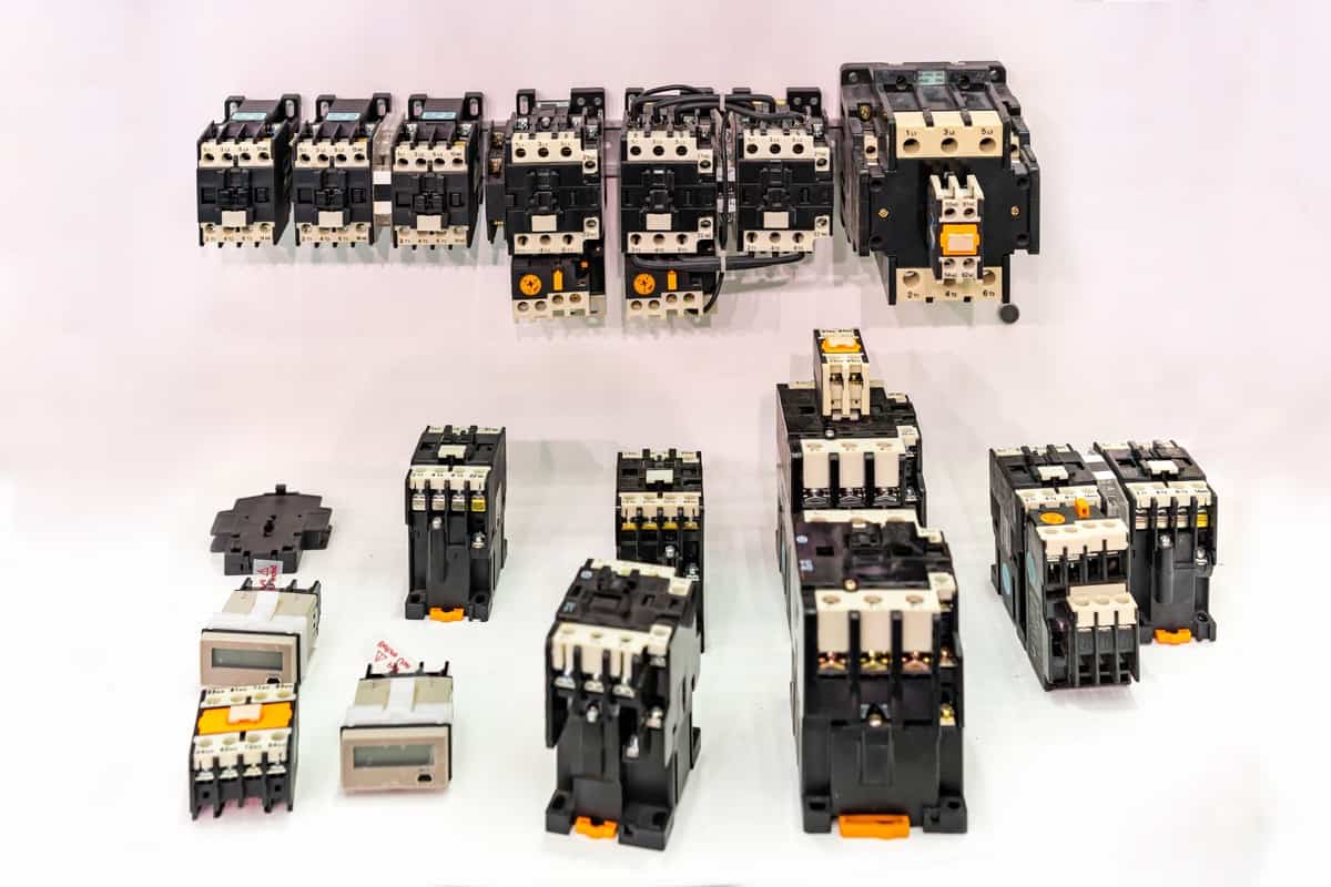 Main switch relays on a white background