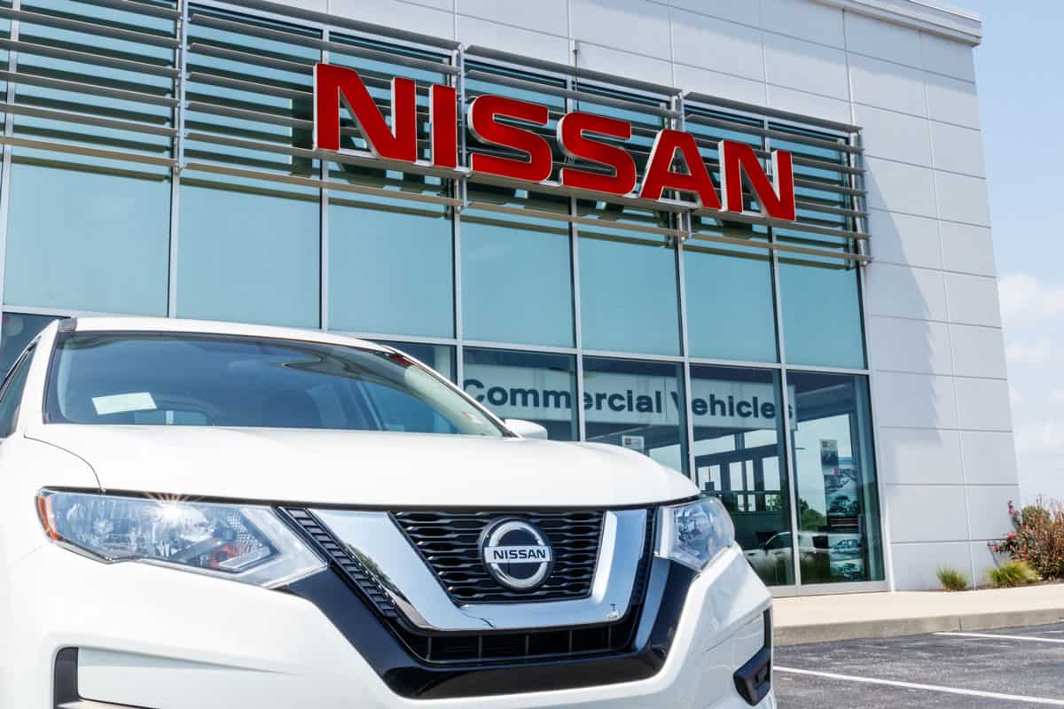 New vehicles at a Nissan Car and SUV Dealership