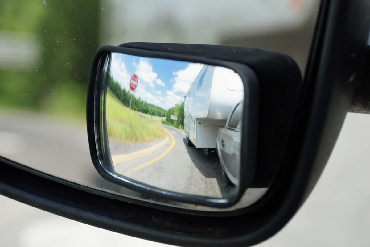  RV in rear view mirror