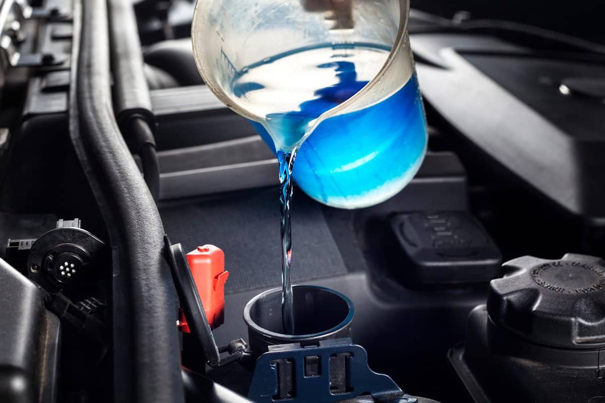 Refilling the windshield washer system antifreeze - car engine