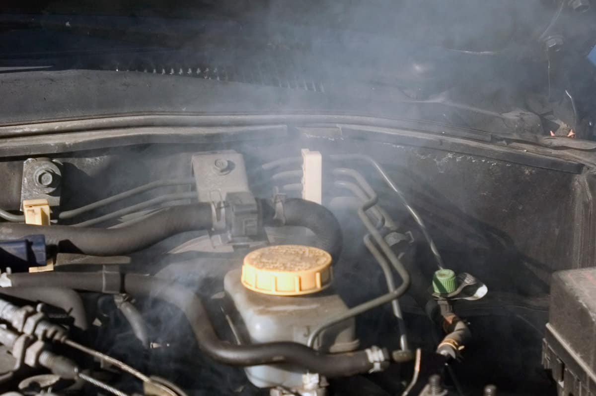 Smoke in car engine