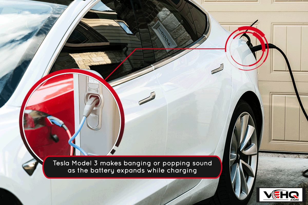 Tesla Model 3 charging at home in front of the house, Tesla Model 3 Makes A Banging Noise While Charging - Why?