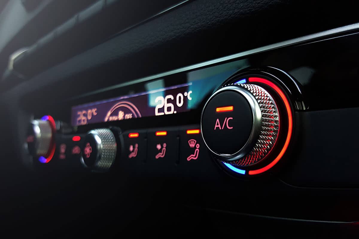 photo of a car interior dashboard aircon pannels temperature control climate control