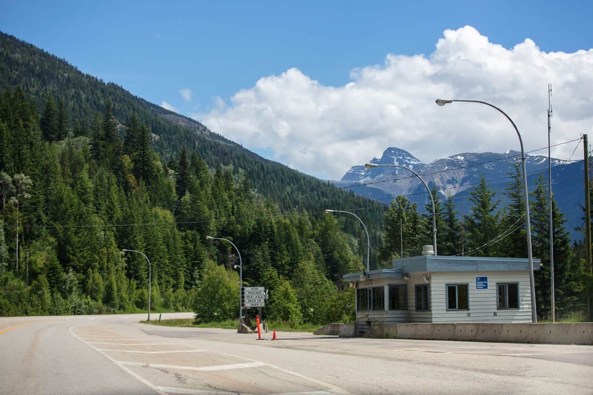 A truck weigh station in BC near the Alberta border