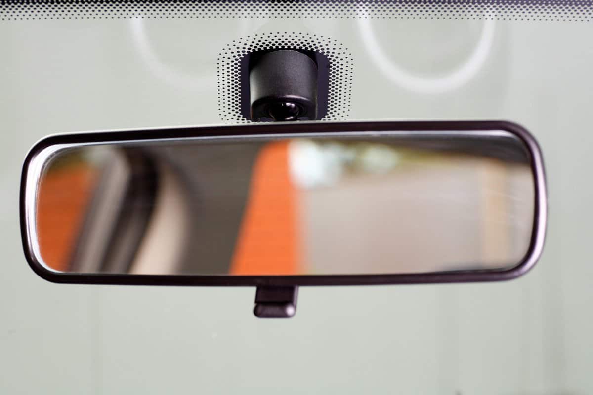 Car rear-view mirror. 