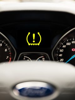 Close Up Of Ford Focus Compact Car Dashboard, Ford Tire Pressure Sensor Fault? Here's What To Do