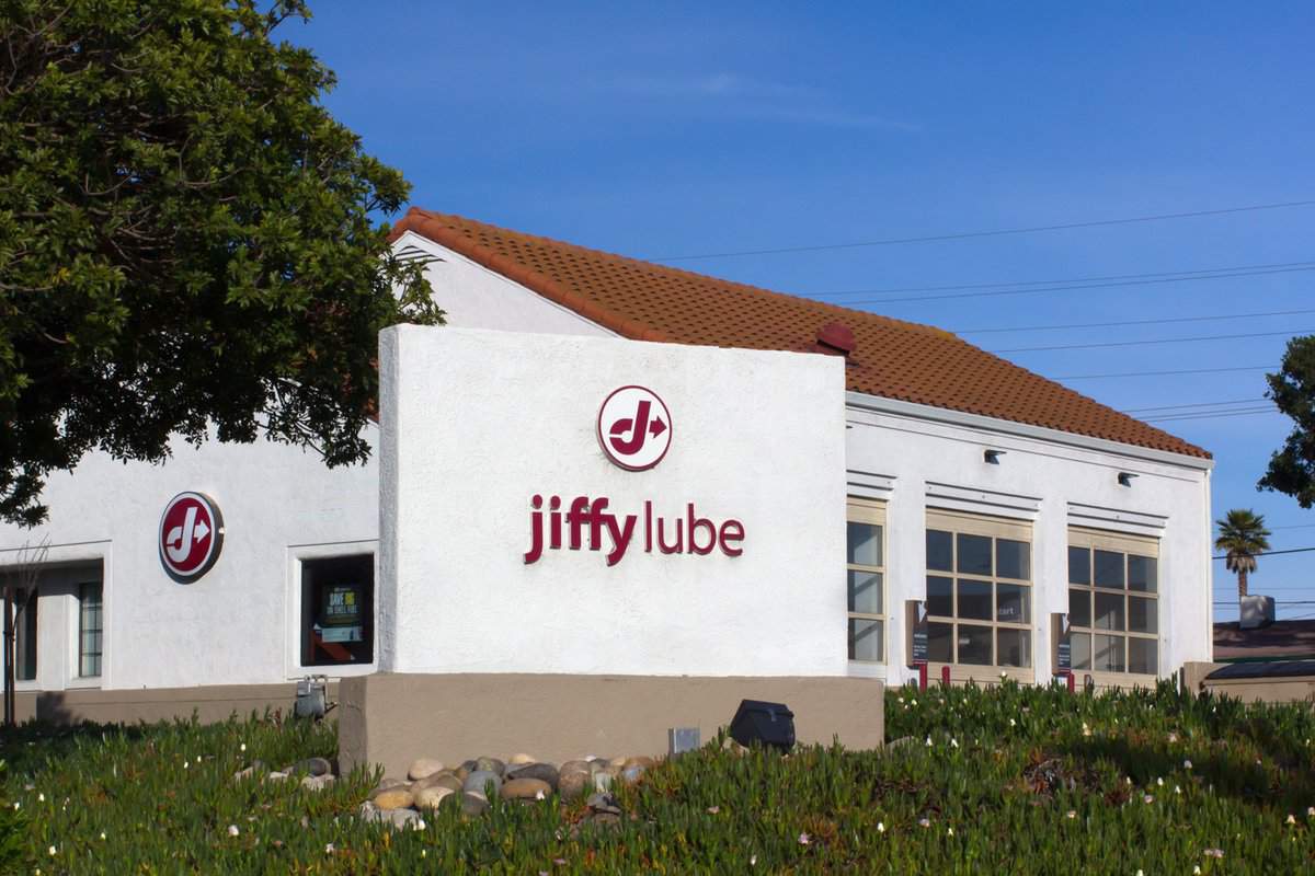 Jiffy Lube automobile service facility. Jiffy Lube is a chain of over 2,000 businesses in North America offering oil changes and other automotive services.