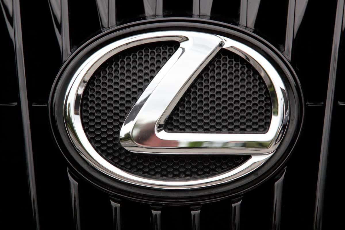 Lexus logo on the grille of a new Lexus RX 270 car identifies a vehicle made by that company