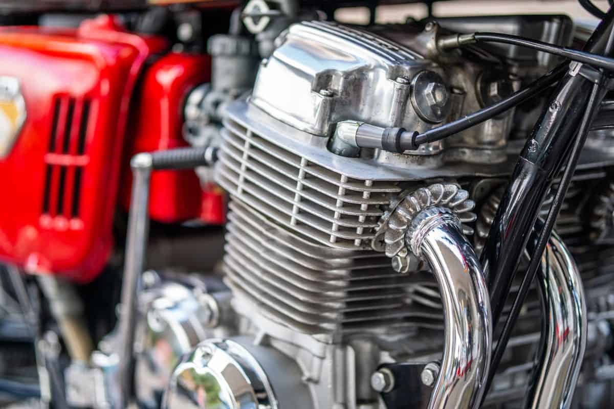 Motorbike engine red body