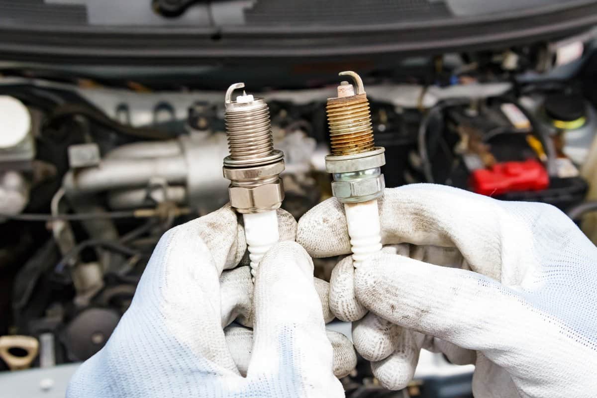 Spark plug replacement work