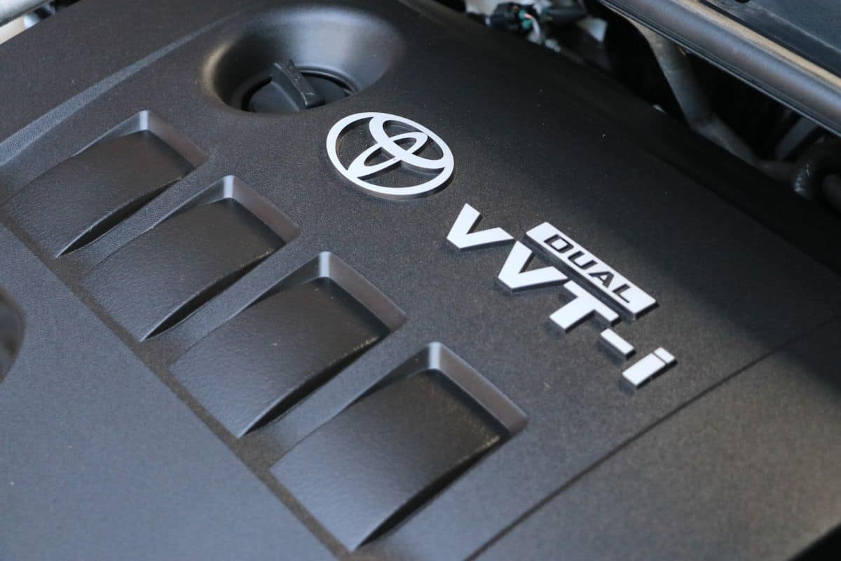 The engine room of all new Toyota Corolla Altis showing the VVT-I engine.