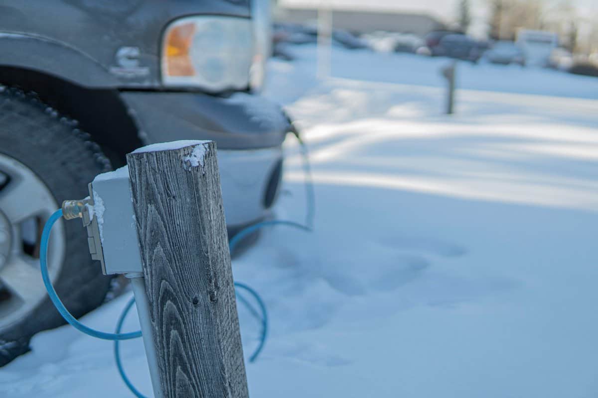 Vehicle Block Heater used in cold climates to warm engine