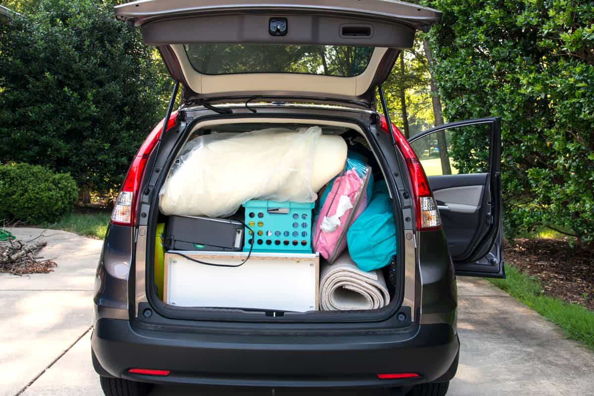 car loaded for college move in van full of things and stuffs