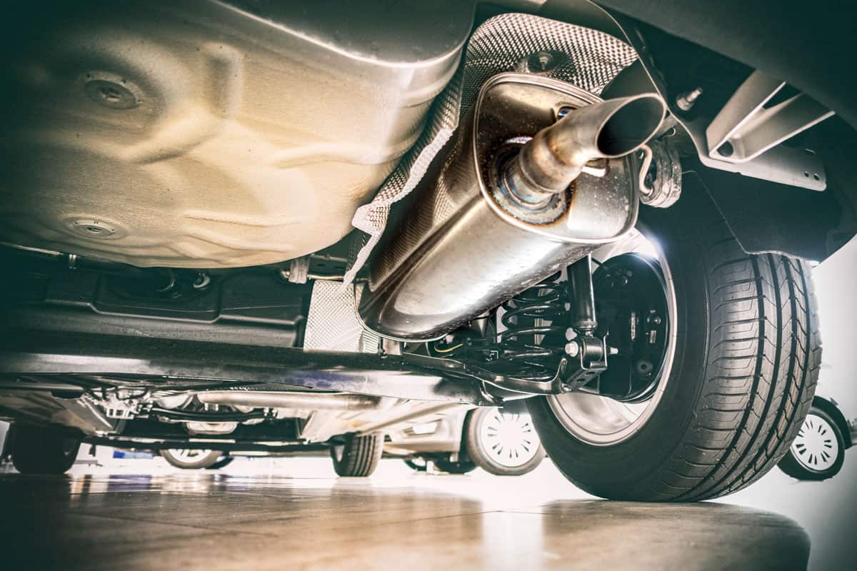 photo of an Exhaust pipe and technik - view under the car