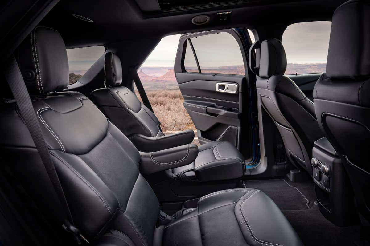 Backseat or rear seat of a ford expedition