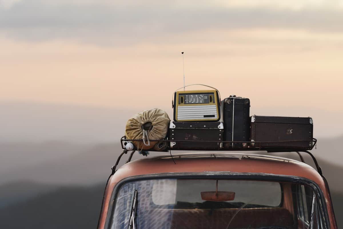 Camping equipment's on top of a car