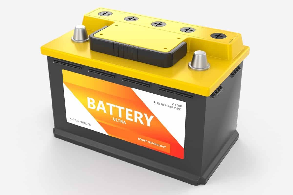 Car battery on a white background