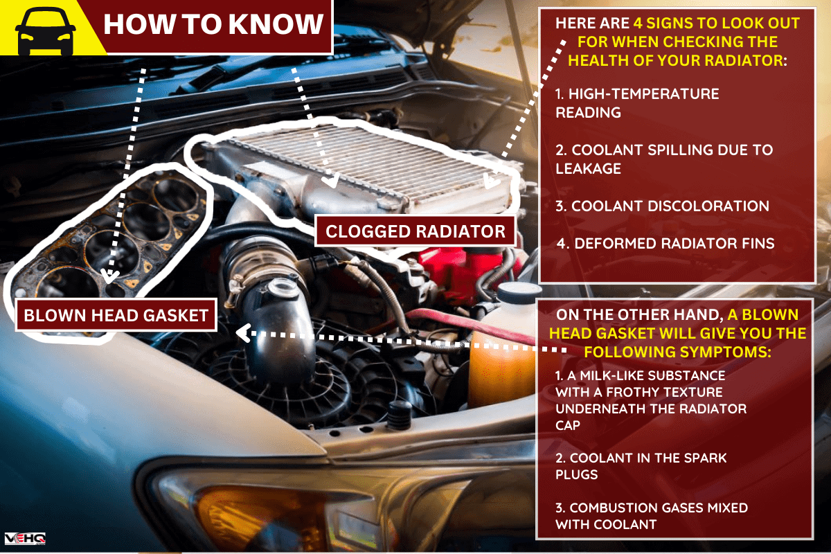Car crash open hood car mechanic to check condition of damage. See the radiator cooling panel Engine and electronic system for mechanic to check damage thoroughly to repair engine to complete for use. - How To Know If You Have A Clogged Radiator Or Blown 