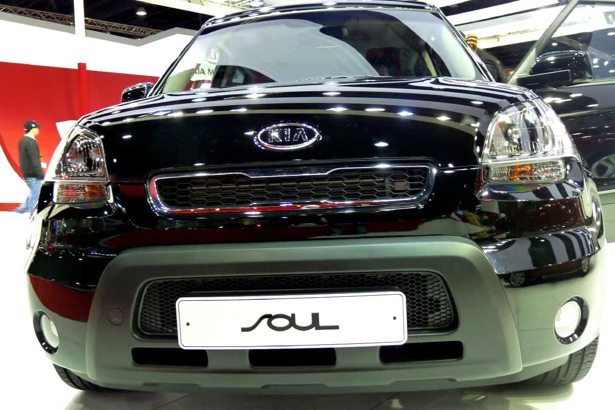 KIA Soul on display during Abu Dhabi Int'l Motor Show 2010 at Abu Dhabi Int'l Exhibition Centre