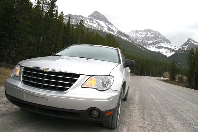 The Chrysler Pacifica SUV on a rugged road in the Canadian Rockies. , How To Install Front License Plate On Chrysler Pacifica